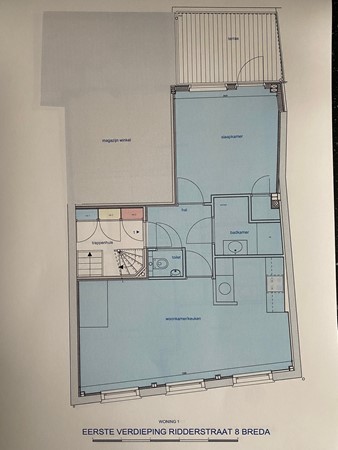 Floor plan - Ridderstraat 8A, 4811 JB Breda 